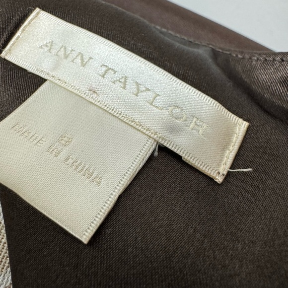 Ann Taylor Size 8 Dark Brown Silk Strapless Knee Length Dress Semi Formal Event - Picture 6 of 8